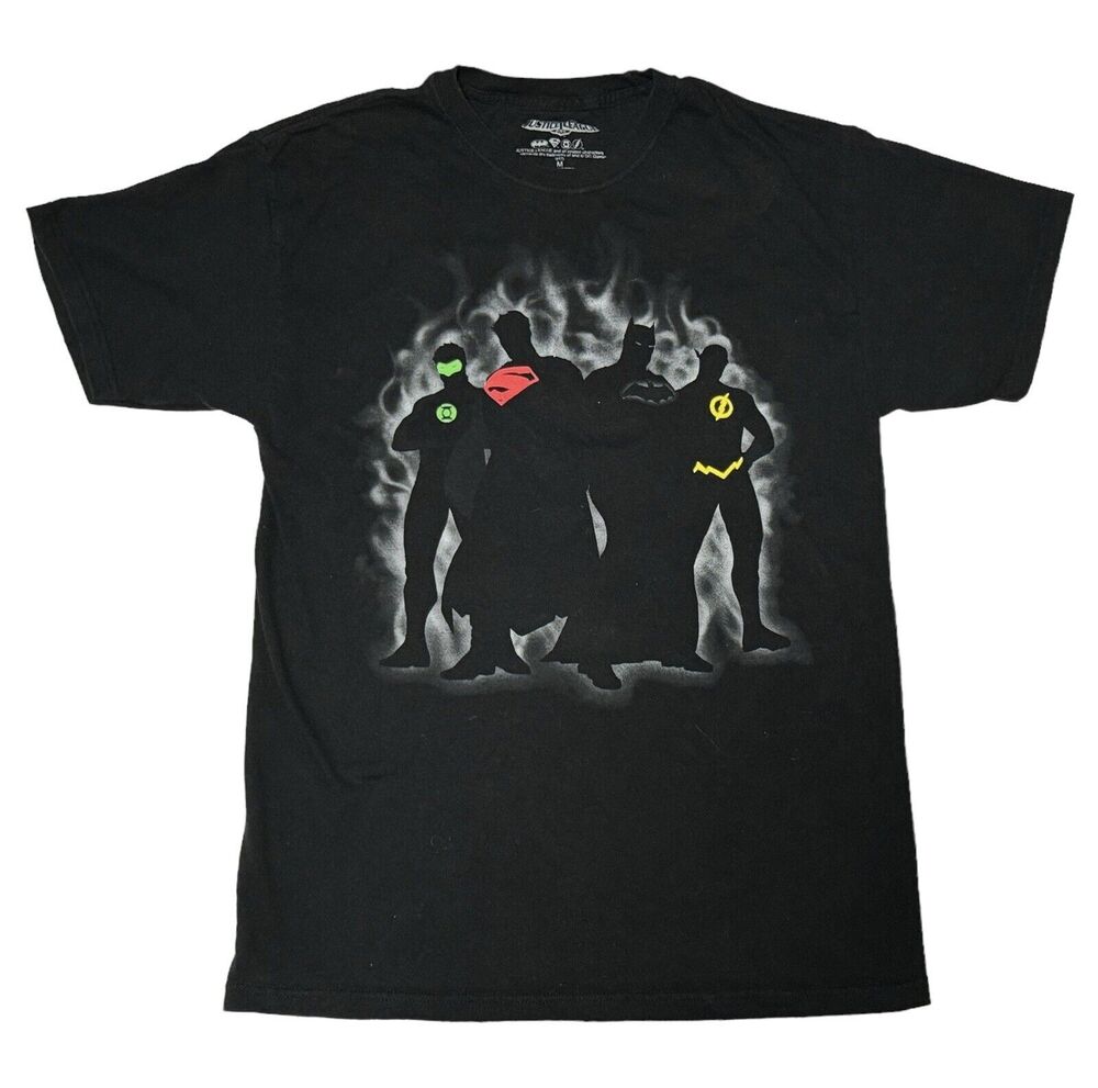DC Comics Justice League Shadows Batman Flash Graphic T-Shirt Medium